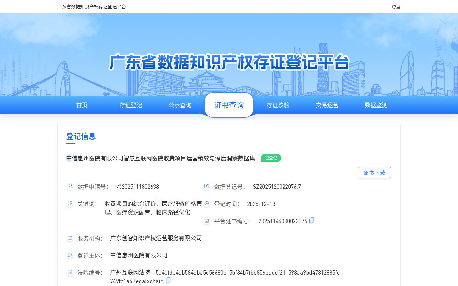 中信惠州医院有限公司智慧互联网医院收费项目运营绩效与深度洞察数据集 数据集图片