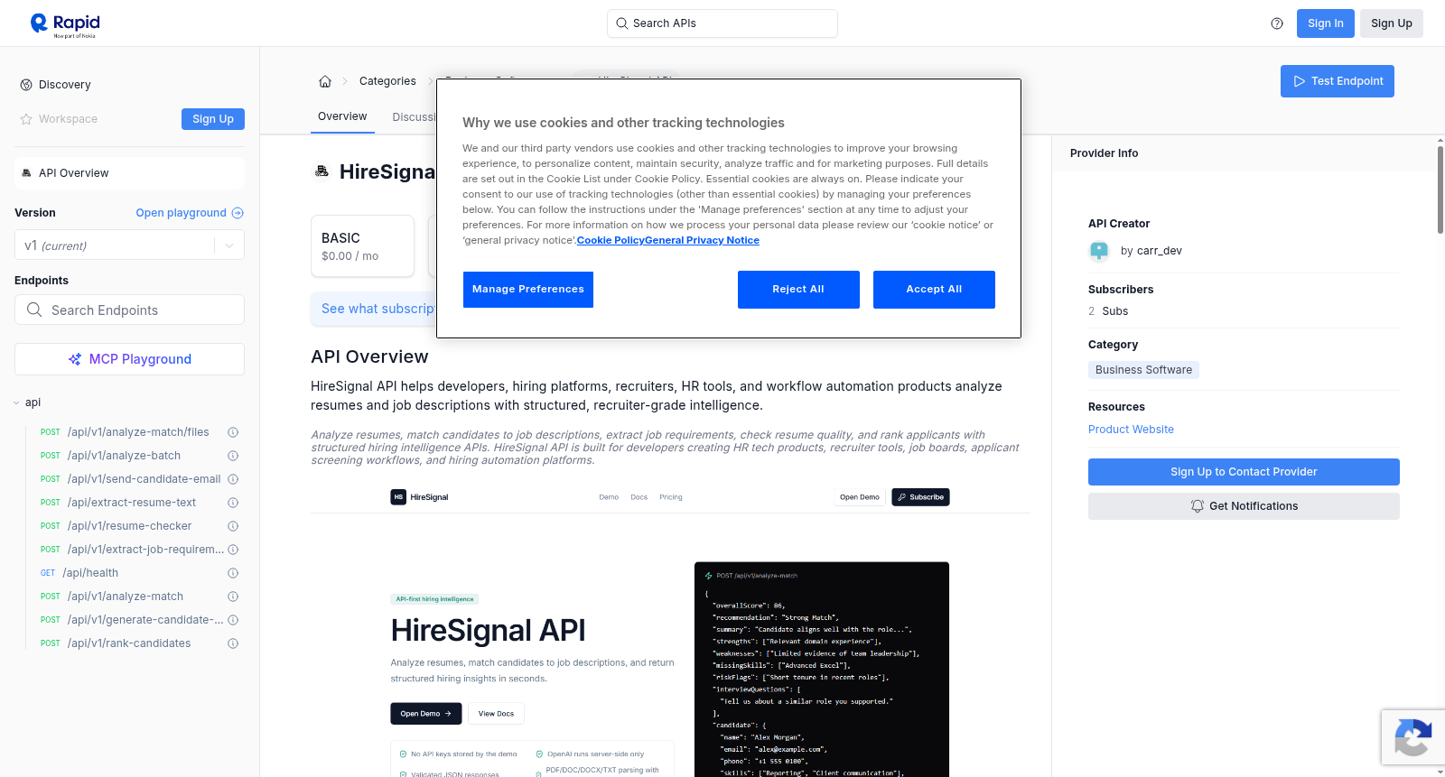 HireSignal APi 数据集图片