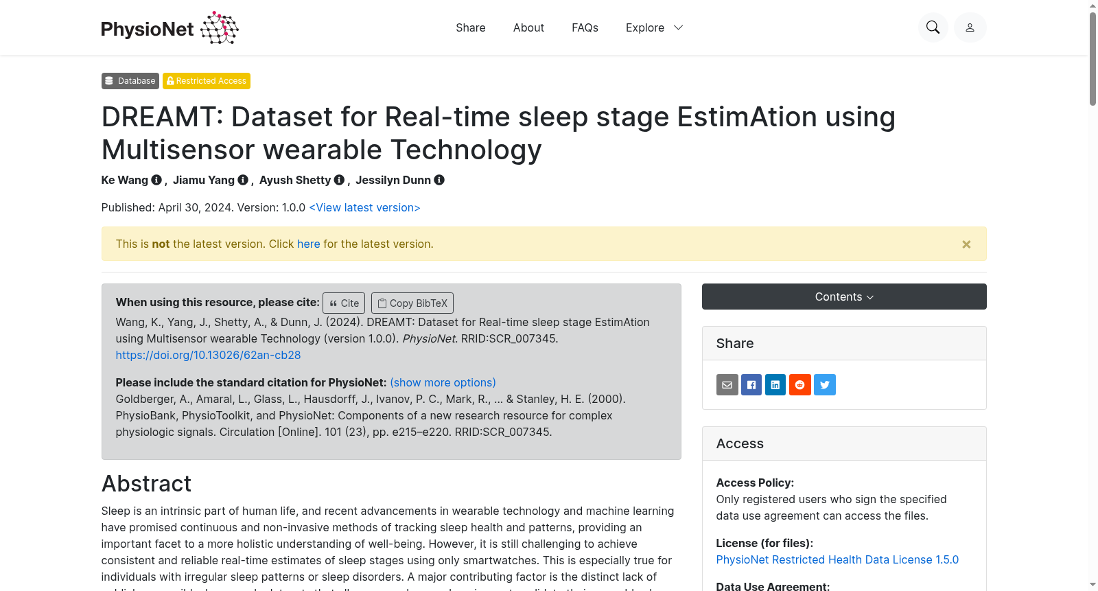 DREAMT: Dataset for Real-time sleep stage EstimAtion using Multisensor wearable Technology 数据集图片