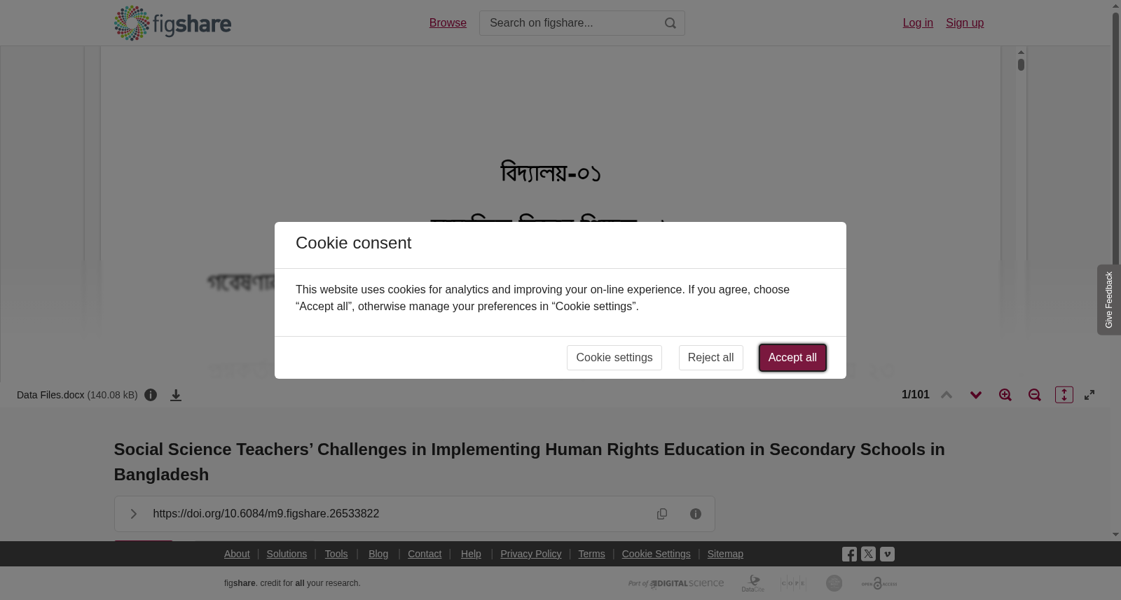 <b>Social Science Teachers’ Challenges in Implementing Human Rights Education in Secondary Schools in Bangladesh</b> 数据集图片