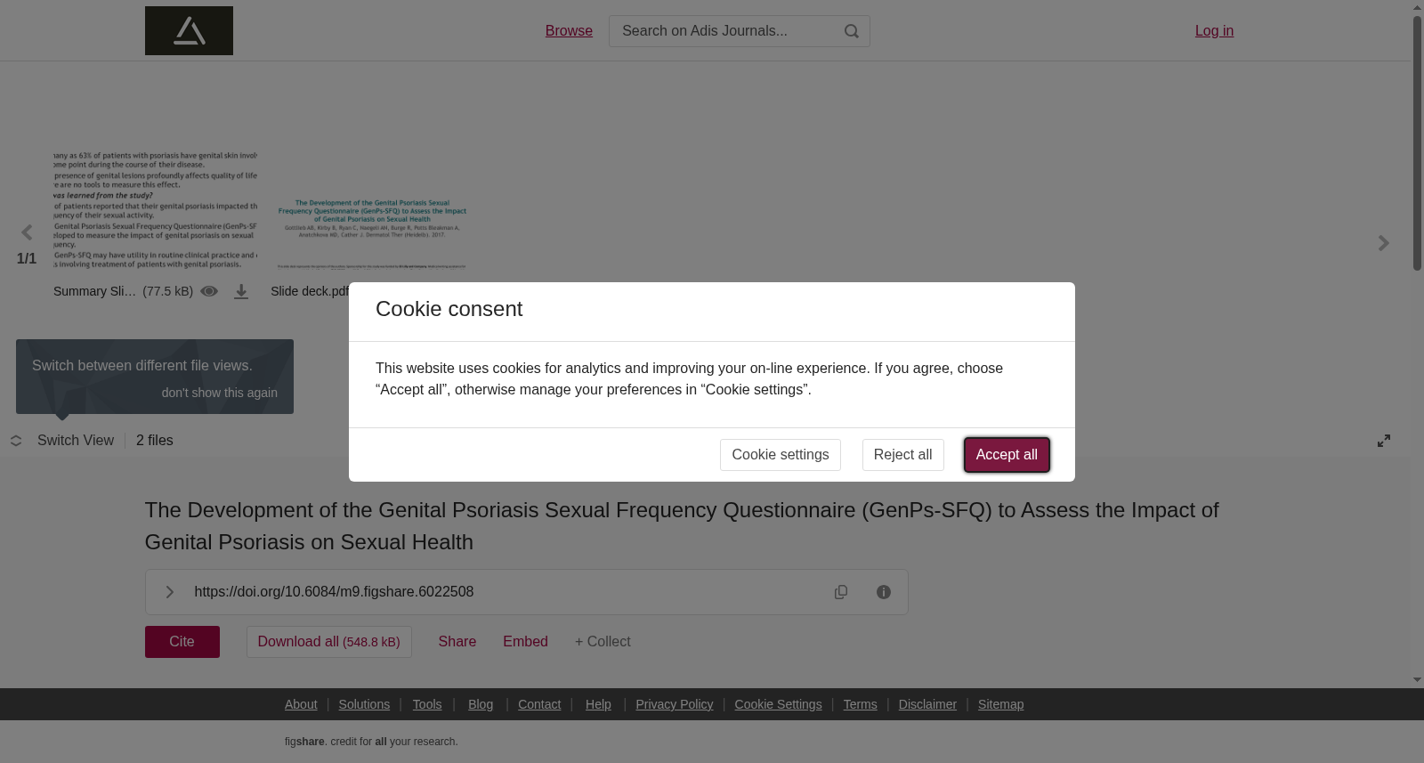 The Development of the Genital Psoriasis Sexual Frequency Questionnaire (GenPs-SFQ) to Assess the Impact of Genital Psoriasis on Sexual Health 数据集图片