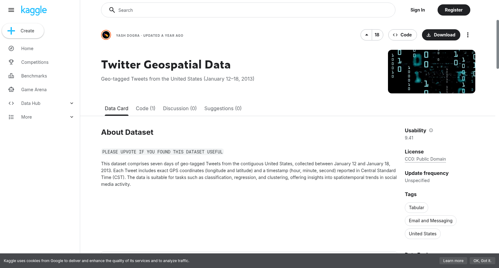 Twitter Geospatial Data 数据集图片
