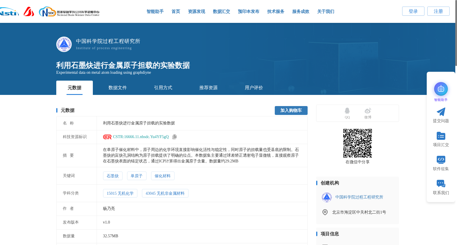 利用石墨炔进行金属原子担载的实验数据 数据集图片