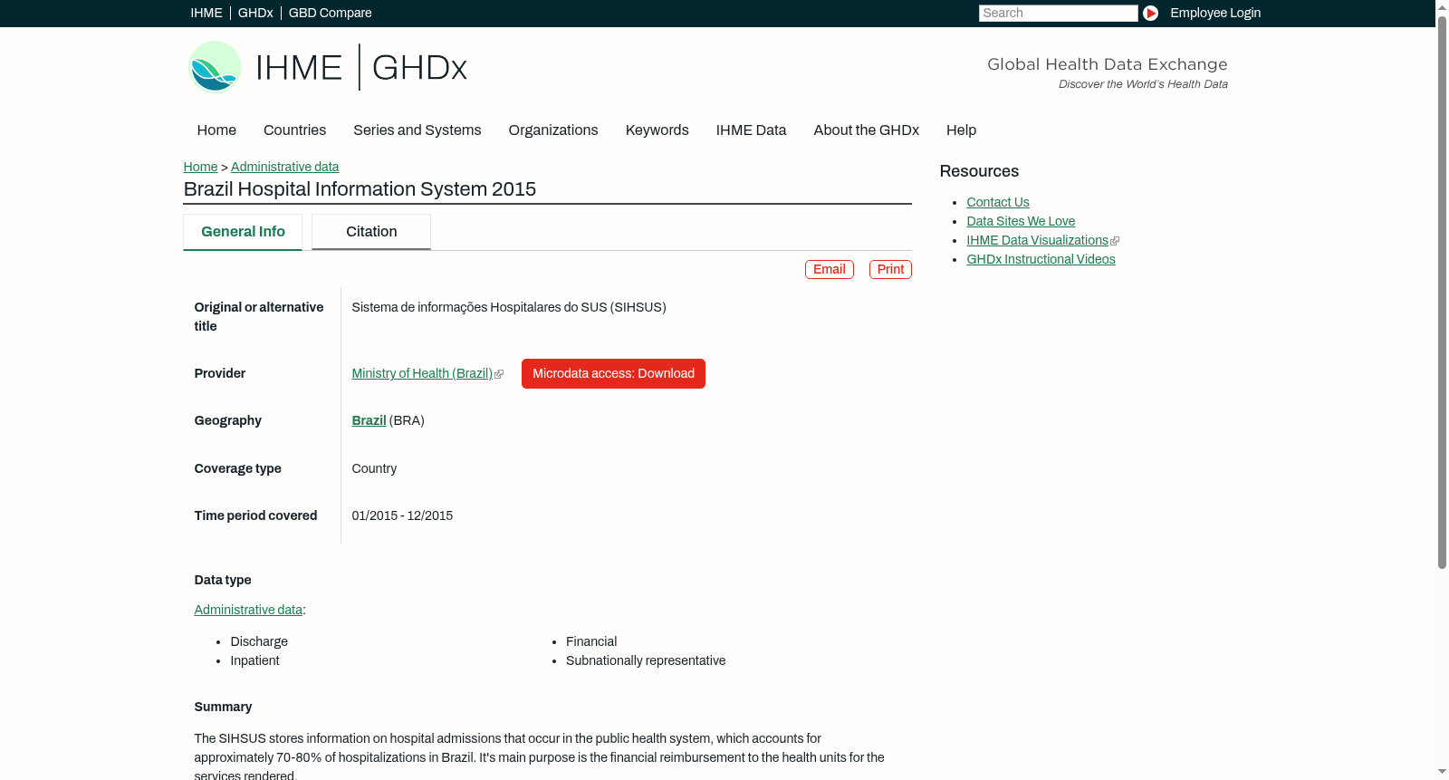 Brazil Hospital Information System 2015 数据集图片