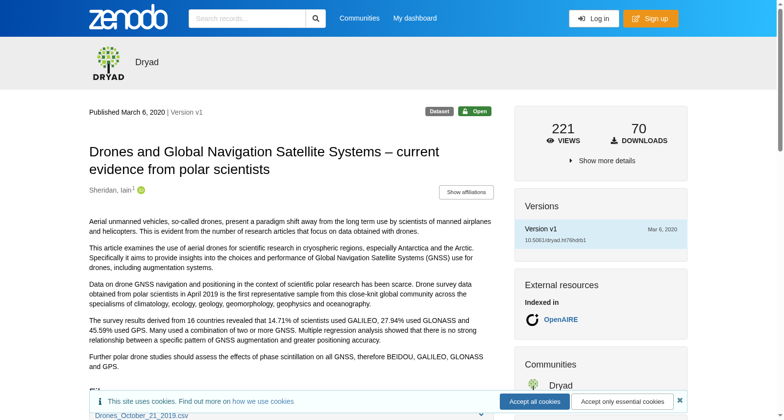 Drones and Global Navigation Satellite Systems – current evidence from polar scientists 数据集图片
