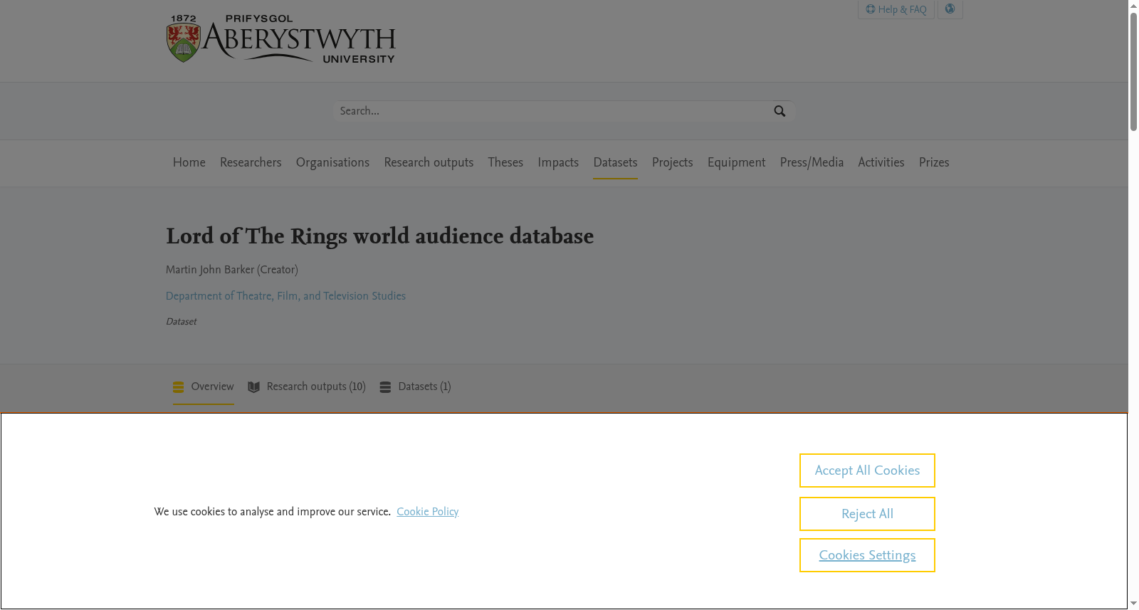 Lord of The Rings world audience database 数据集图片