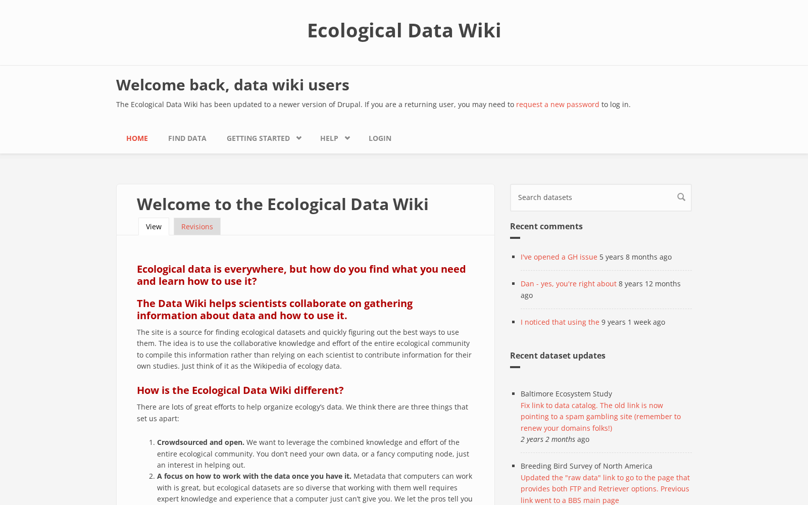 Ecological Data Archive 数据集图片