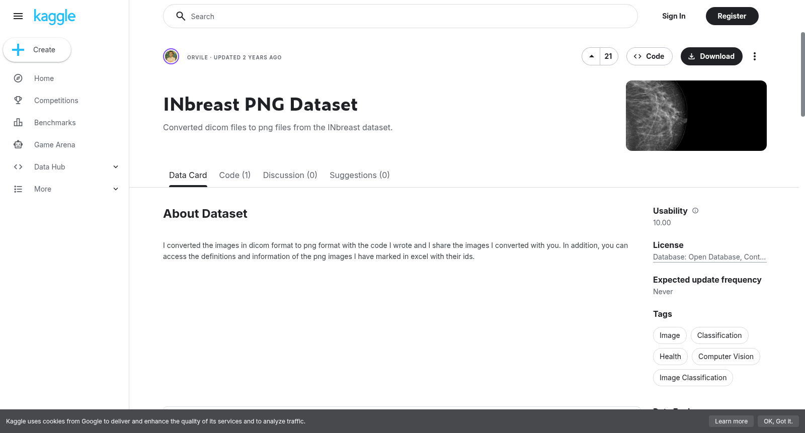 INbreast PNG Dataset 数据集图片