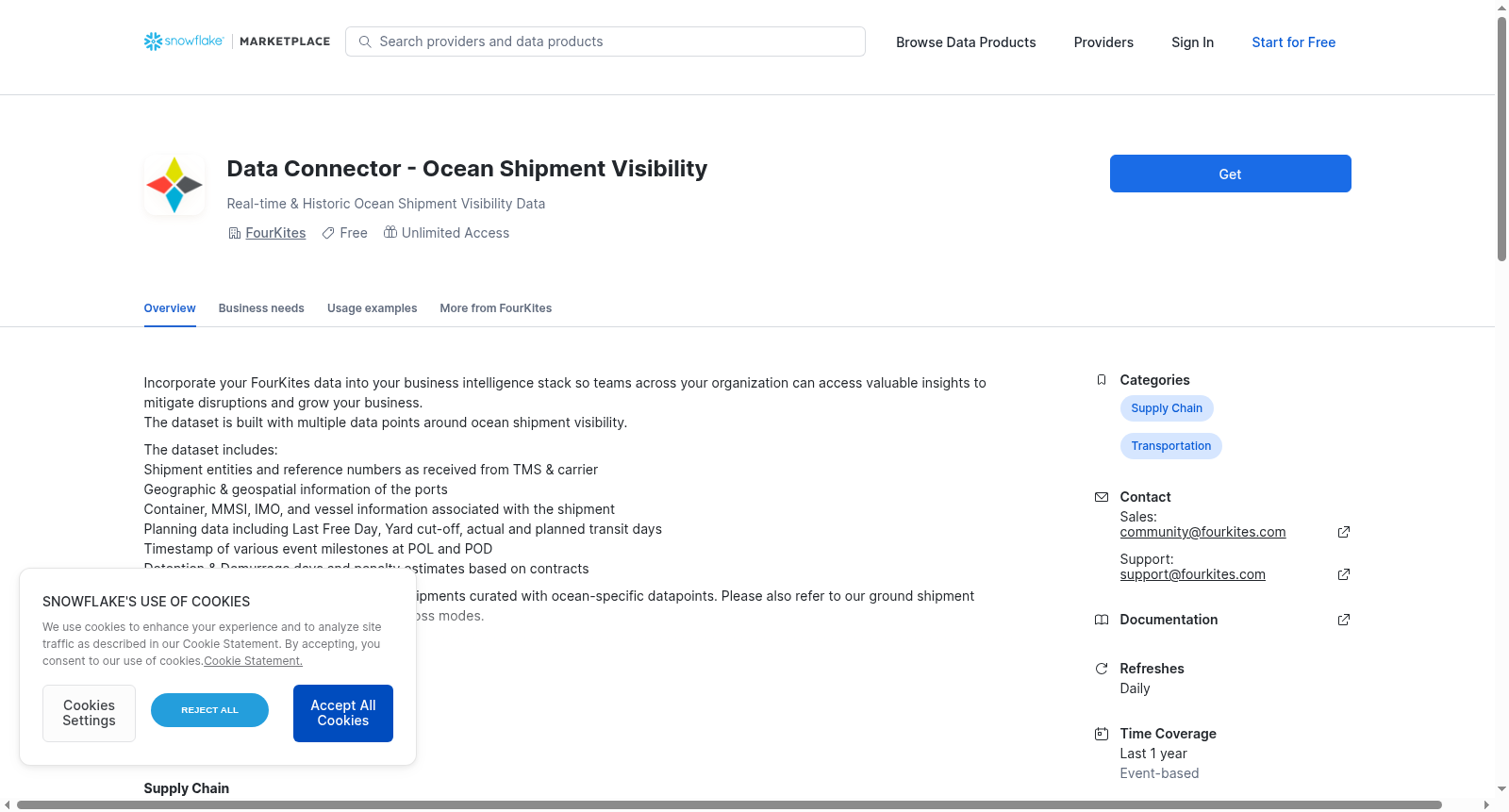 Data Connector - Ocean Shipment Visibility 数据集图片