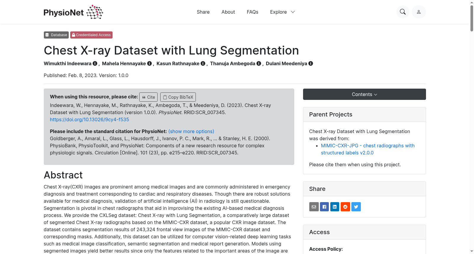 Chest X-ray Dataset with Lung Segmentation 数据集图片