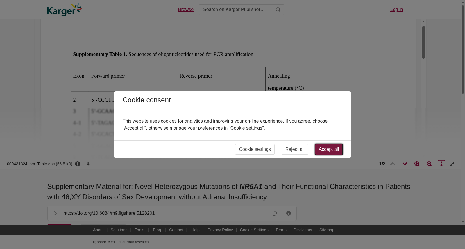 Supplementary Material for: Novel Heterozygous Mutations of <b><i>NR5A1</i></b> and Their Functional Characteristics in Patients with 46,XY Disorders of Sex Development without Adrenal Insufficiency 数据集图片