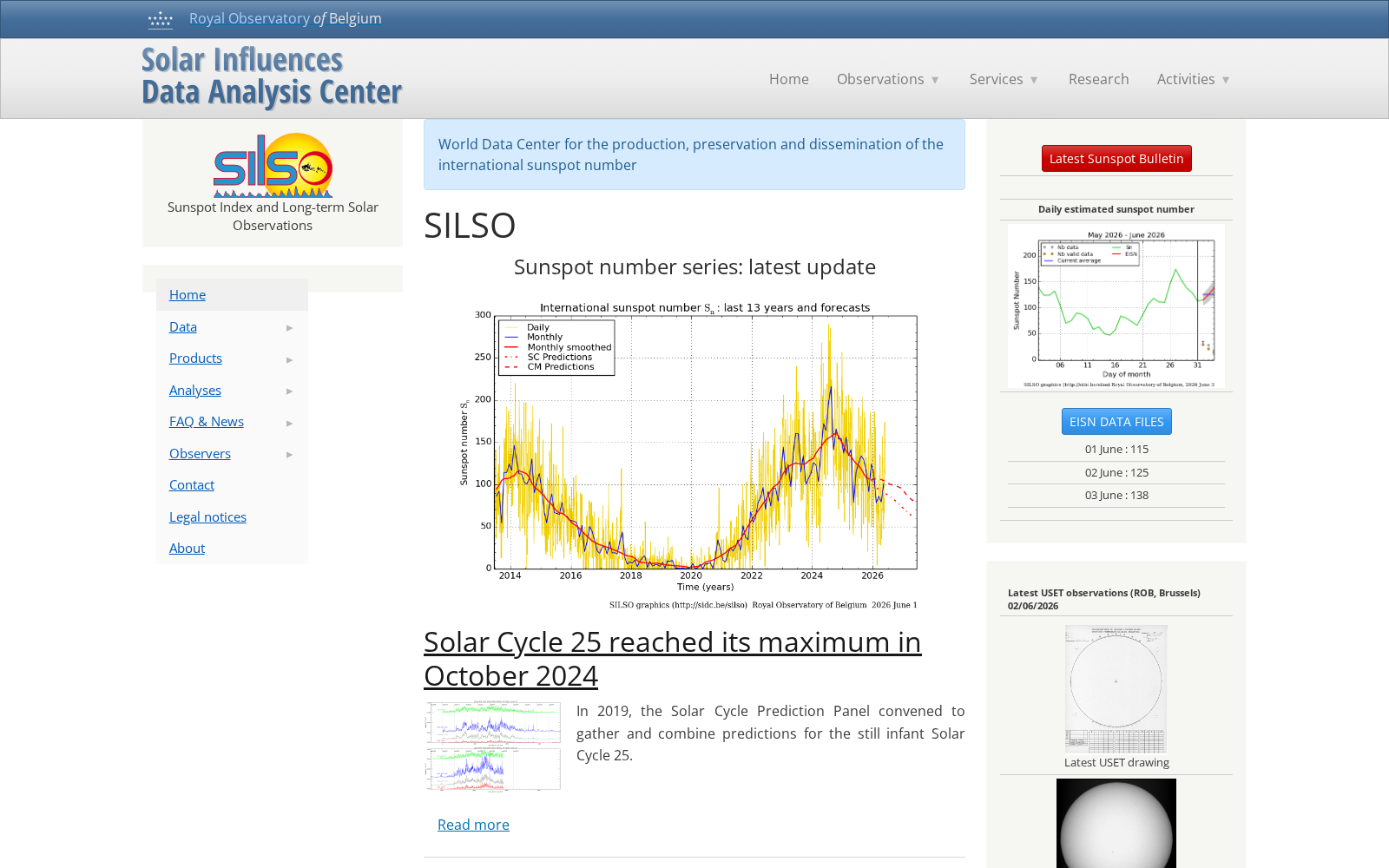 WDC Sunspot Index and Long-term Solar Observations 数据集图片
