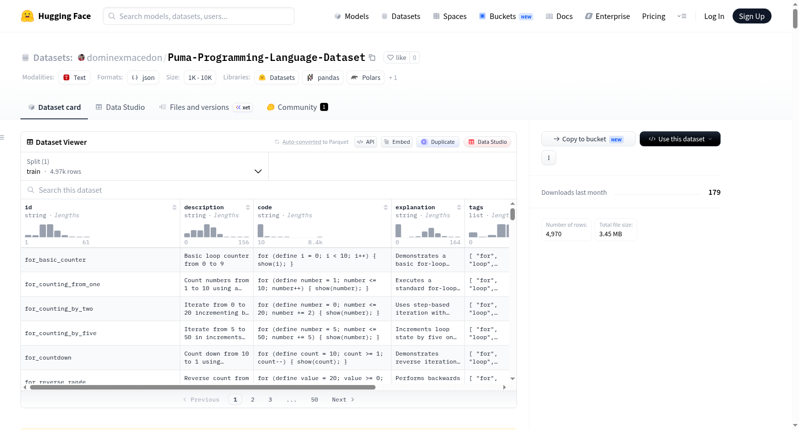 Puma-Programming-Language-Dataset 数据集图片