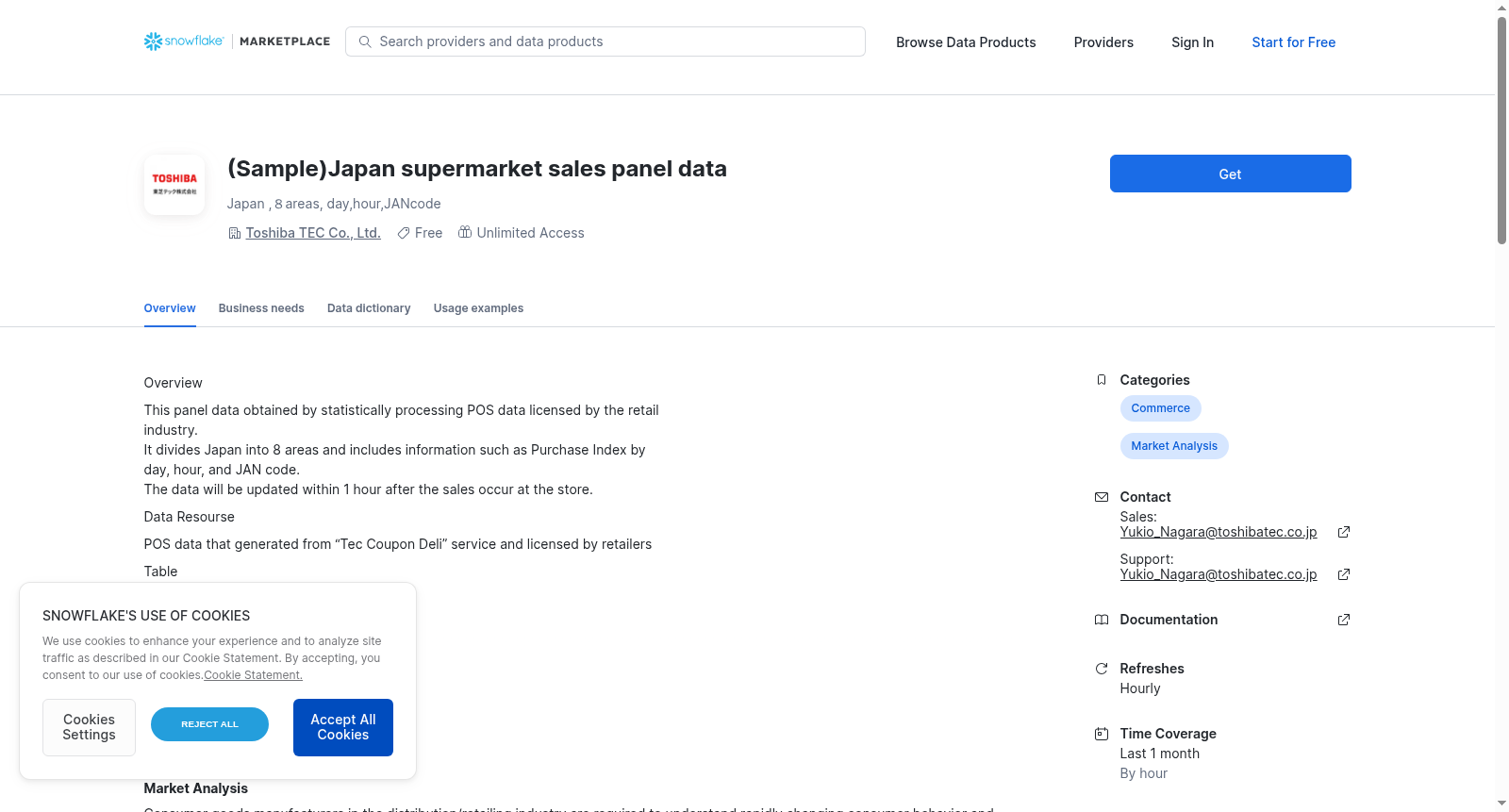 (Sample)Japan supermarket sales panel data 数据集图片