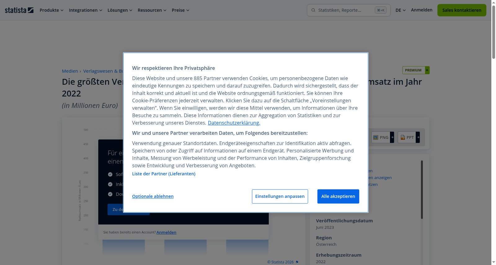 Größte Verlags- und Druckereiunternehmen in Österreich nach Nettoumsatz 2022 数据集图片
