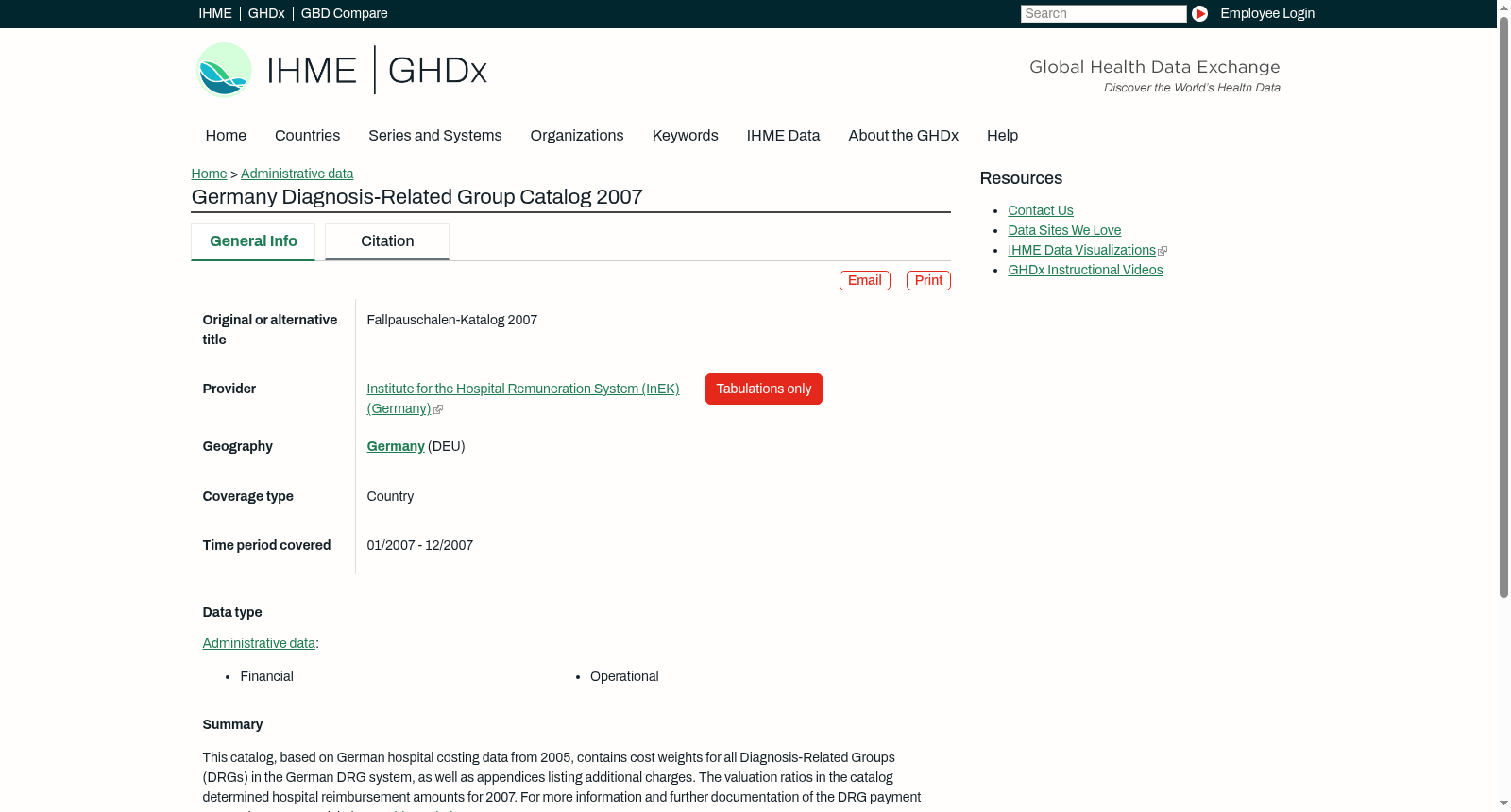 Germany Diagnosis-Related Group Catalog 2007 数据集图片