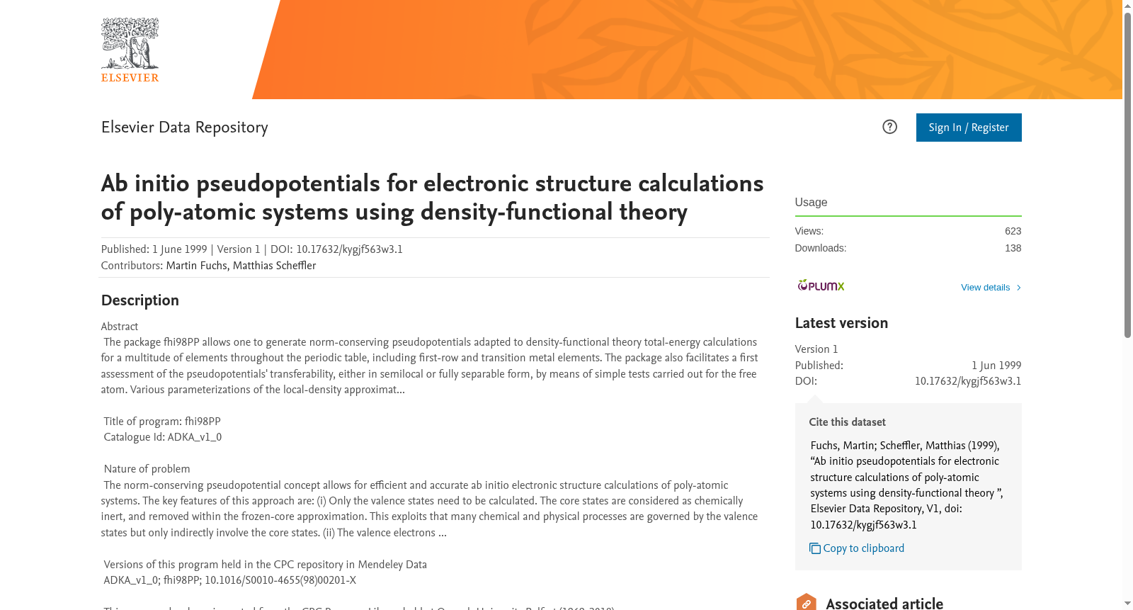 Ab initio pseudopotentials for electronic structure calculations of poly-atomic systems using density-functional theory 数据集图片