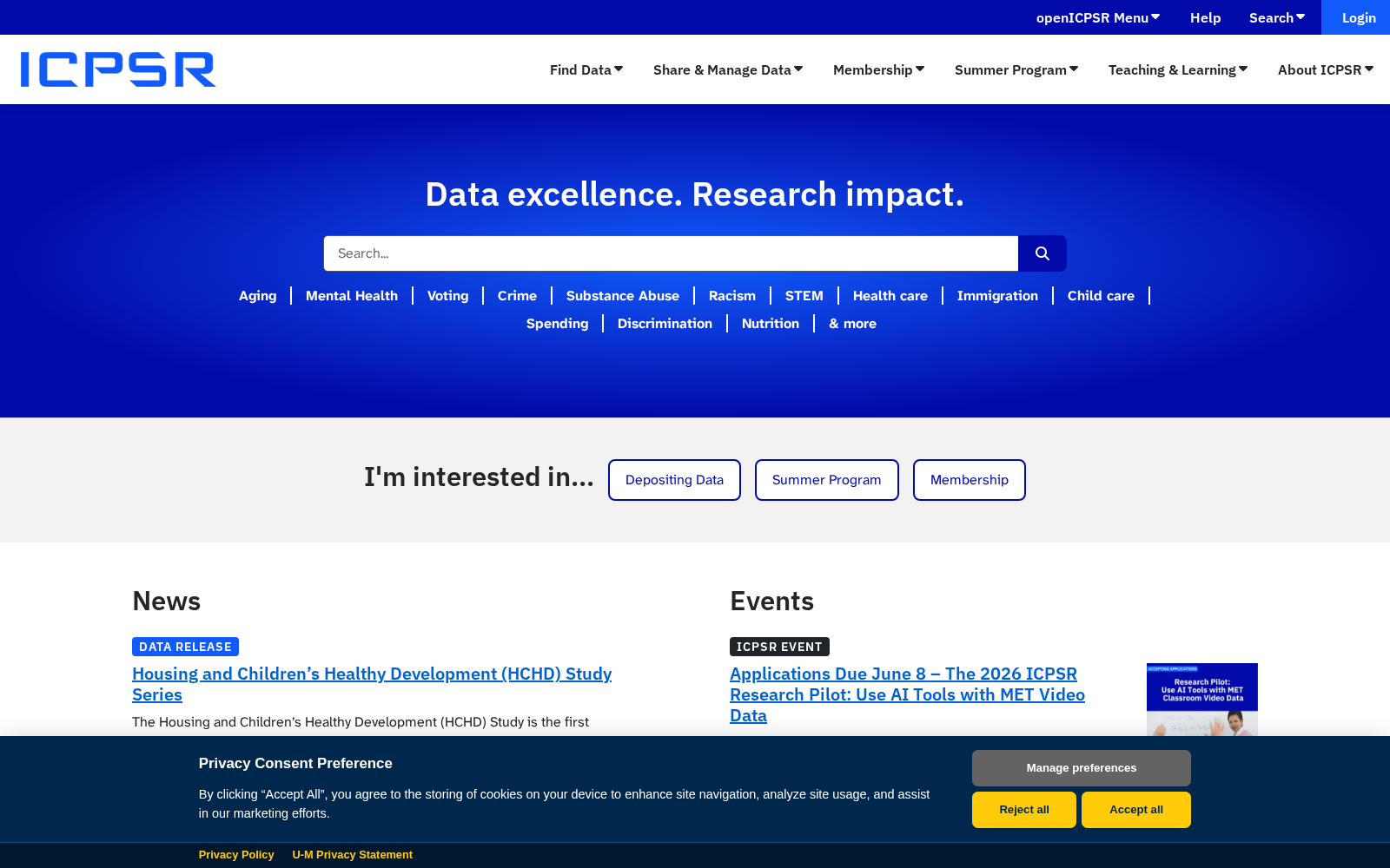Inter-university Consortium for Political and Social Research 数据集图片