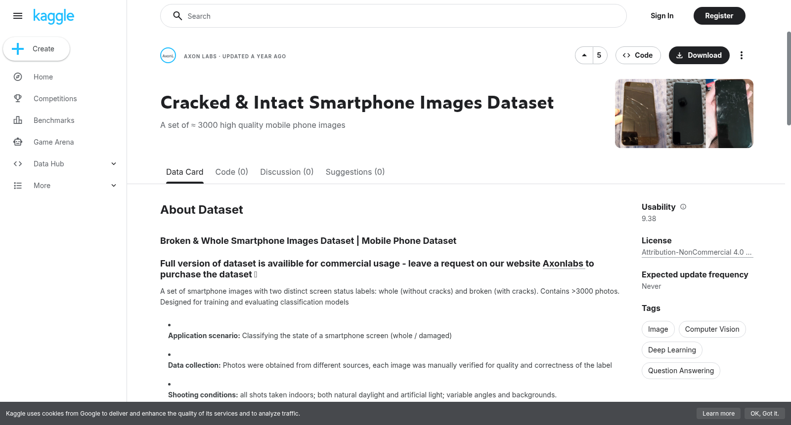 Cracked & Intact Smartphone Images Dataset 数据集图片
