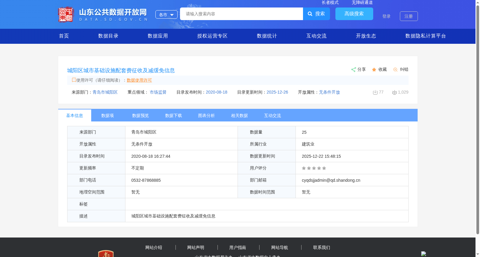 城阳区城市基础设施配套费征收及减缓免信息 数据集图片