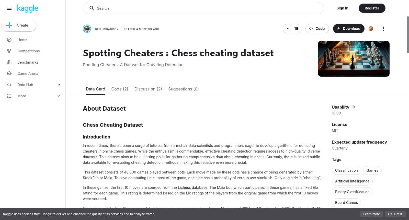 Spotting Cheaters : Chess cheating dataset 数据集图片
