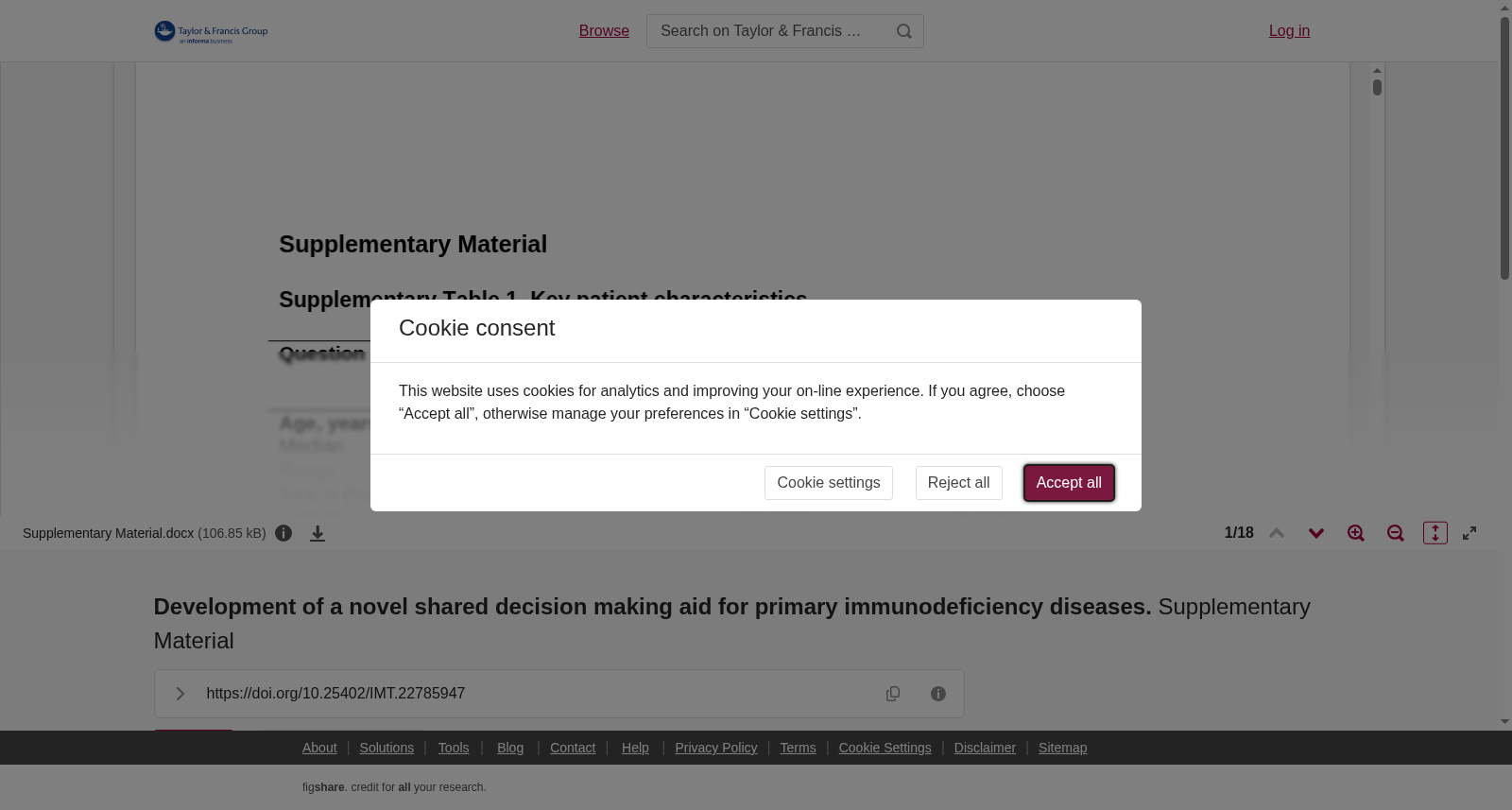 <strong>Development of a novel shared decision making aid for primary immunodeficiency diseases. </strong>Supplementary Material 数据集图片