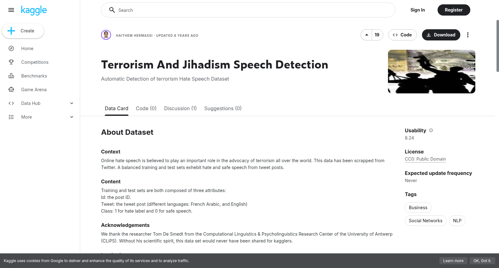 Terrorism And Jihadism Speech Detection 数据集图片