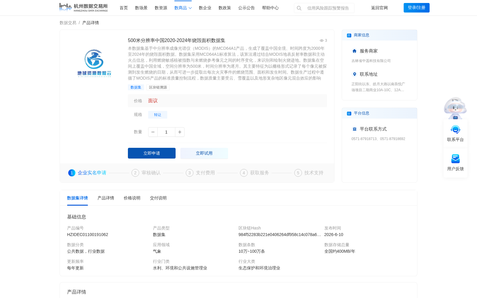 500米分辨率中国2020-2024年烧毁面积数据集 数据集图片