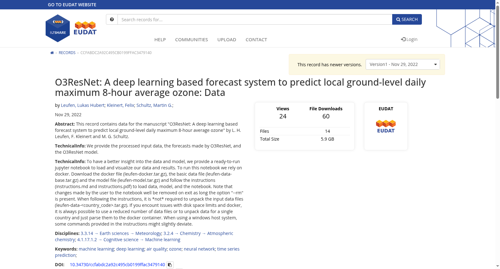 O3ResNet: A deep learning based forecast system to predict local ground-level daily maximum 8-hour average ozone: Data 数据集图片