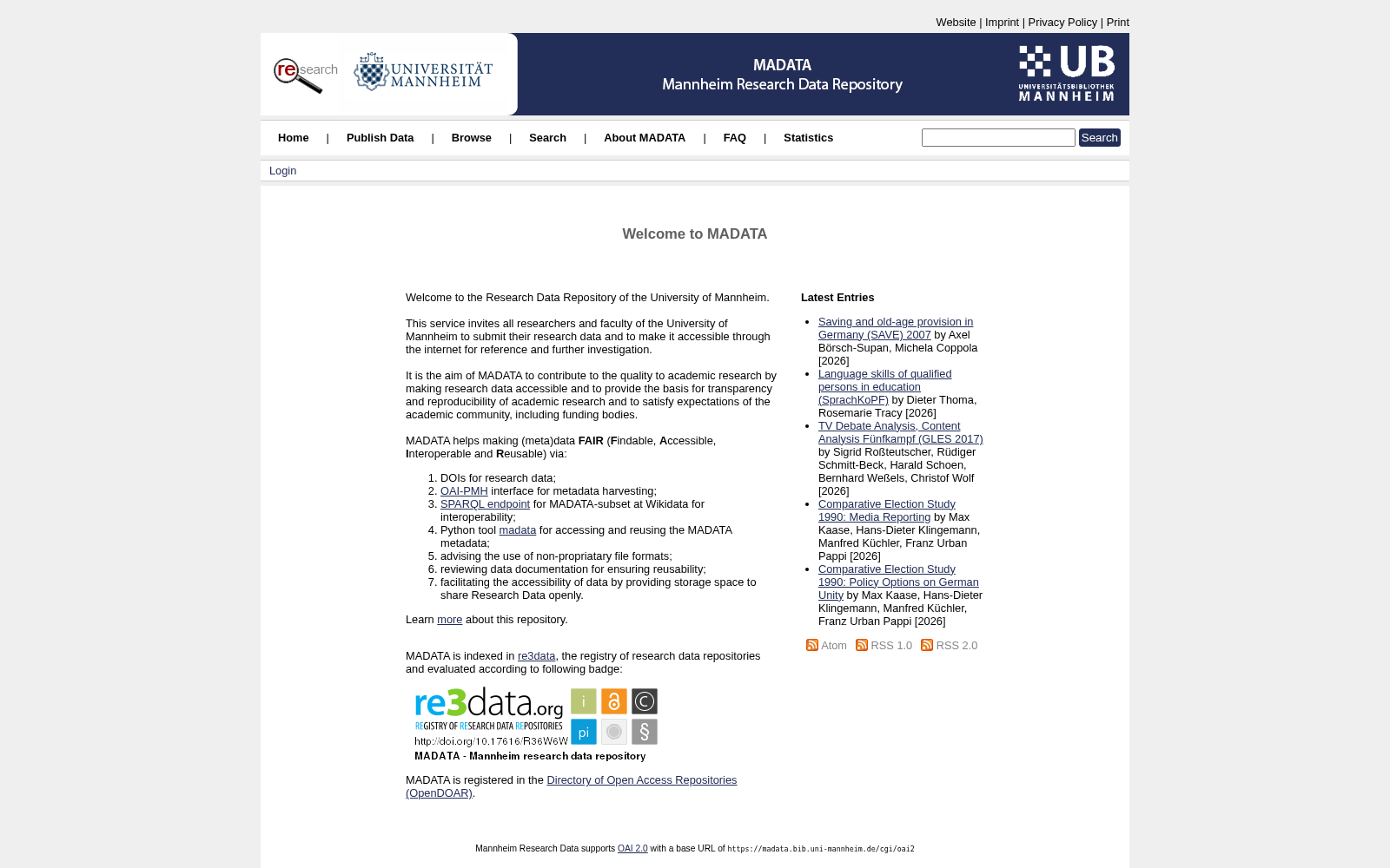 MADATA - Mannheim Research Data Repository 数据集图片