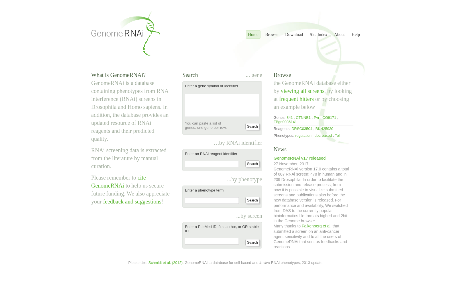 GenomeRNAi 数据集图片