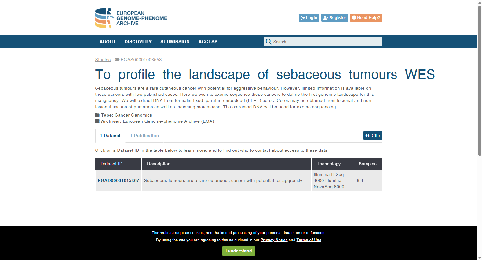 DNA sequencing data of malignant and benign sebaceous tumours