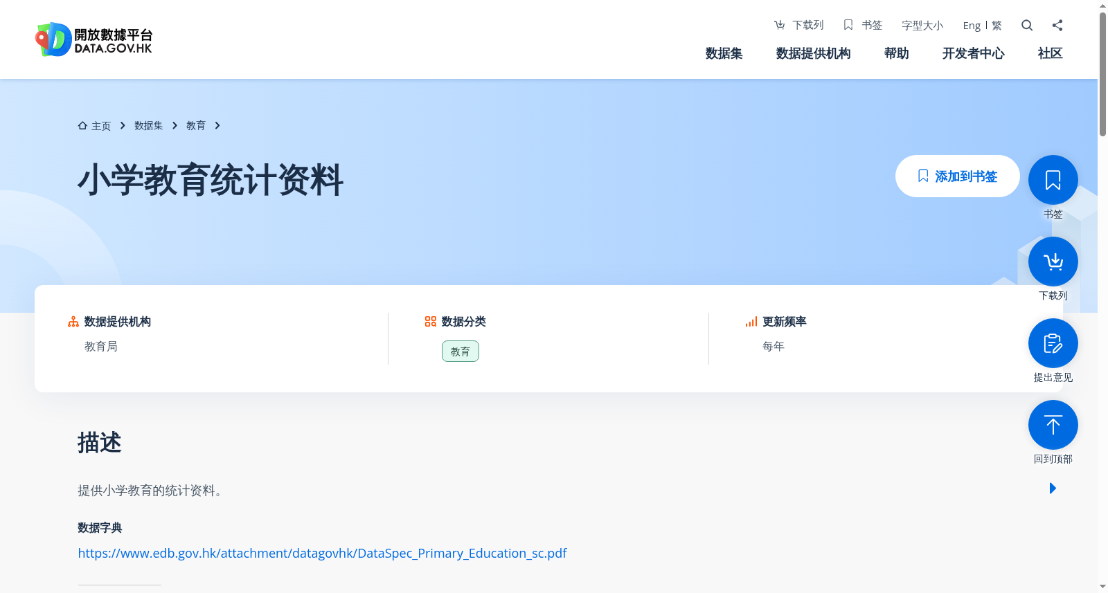 小学教育统计资料 数据集图片