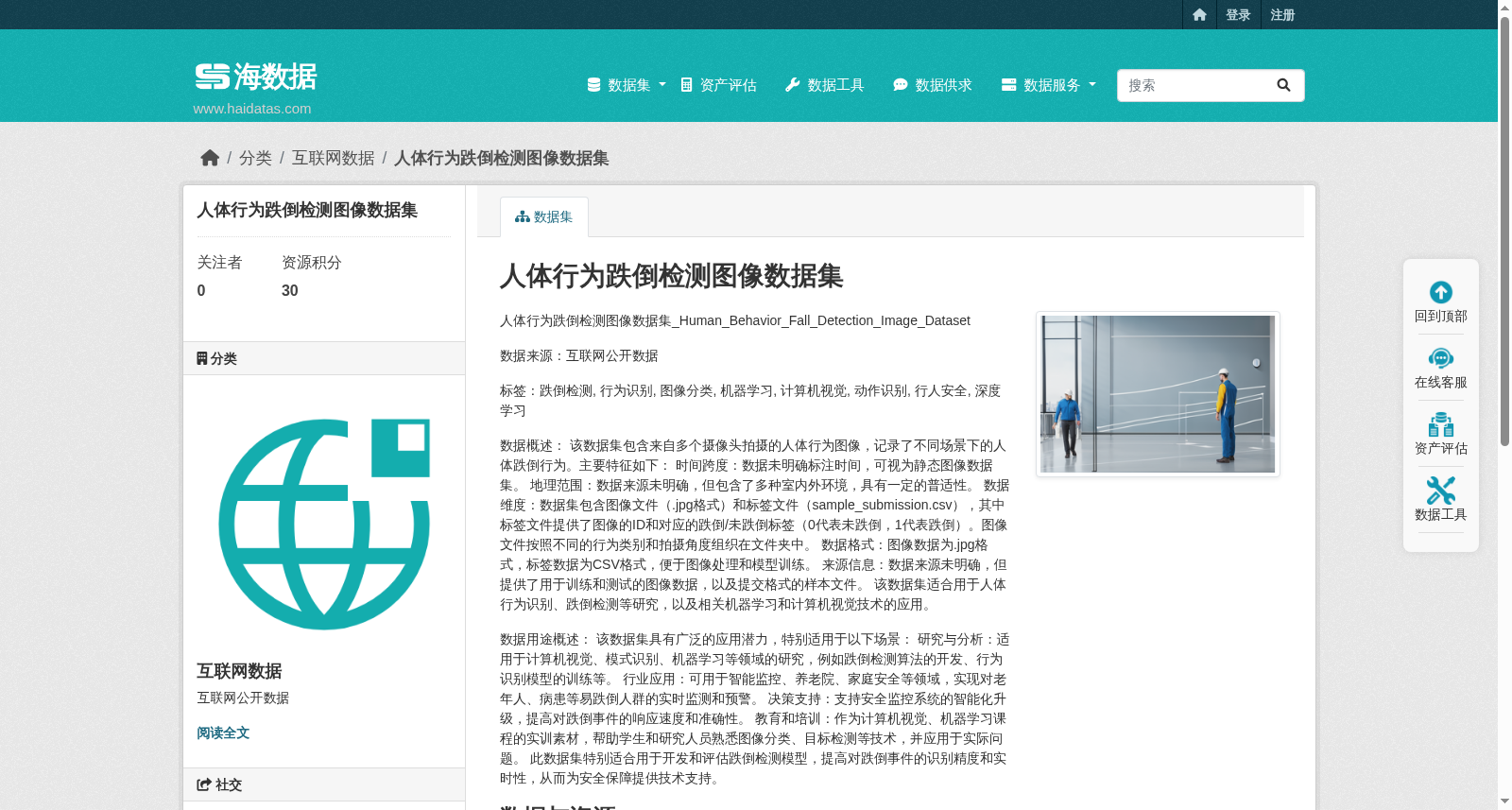 人体行为跌倒检测图像数据集 数据集图片