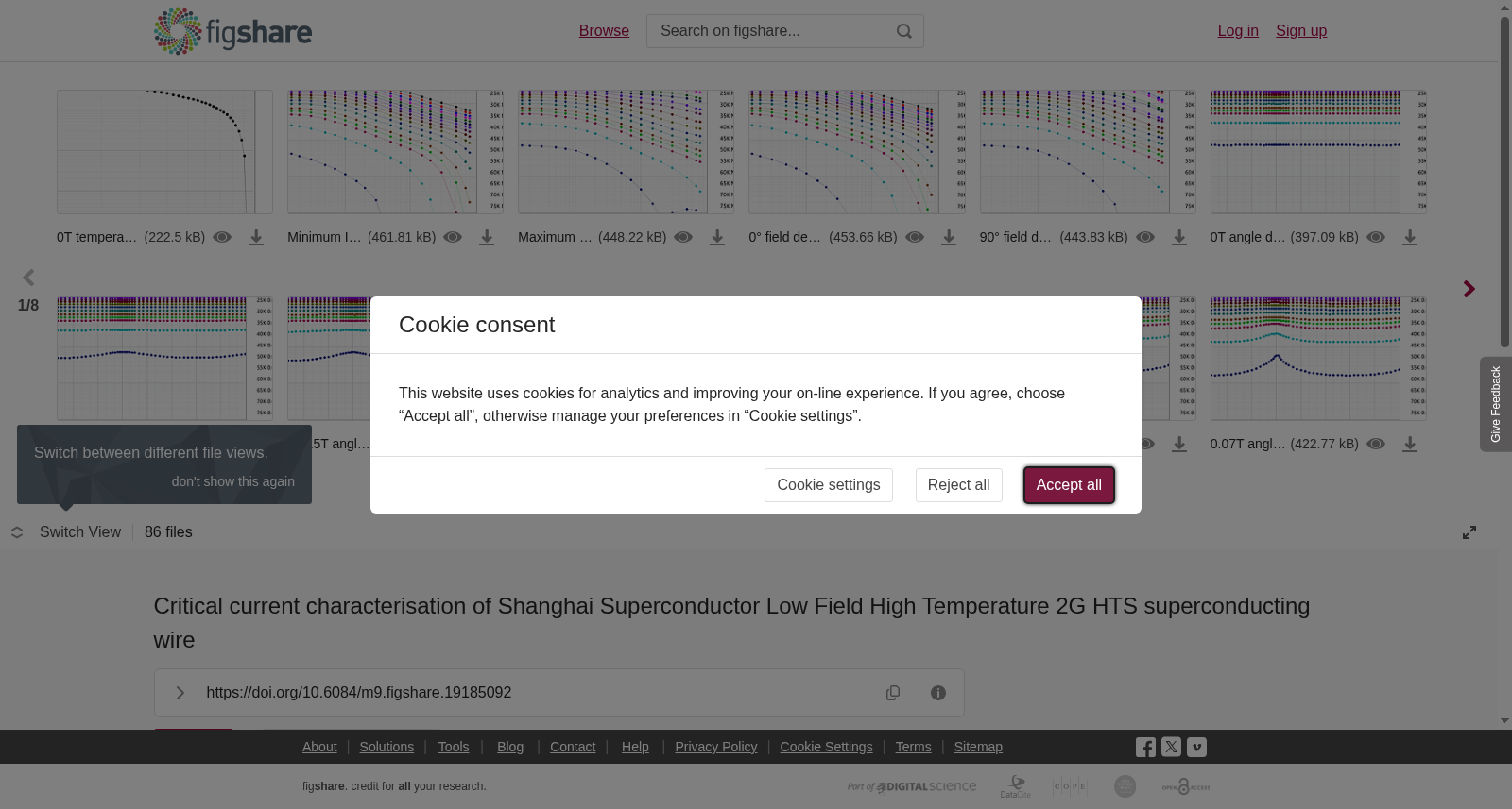 Critical current characterisation of Shanghai Superconductor Low Field High Temperature 2G HTS superconducting wire 数据集图片