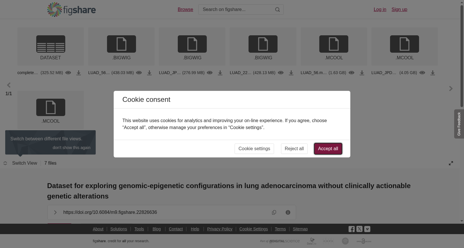 <strong>Dataset for exploring genomic-epigenetic configurations in lung adenocarcinoma without clinically actionable genetic alterations </strong> 数据集图片