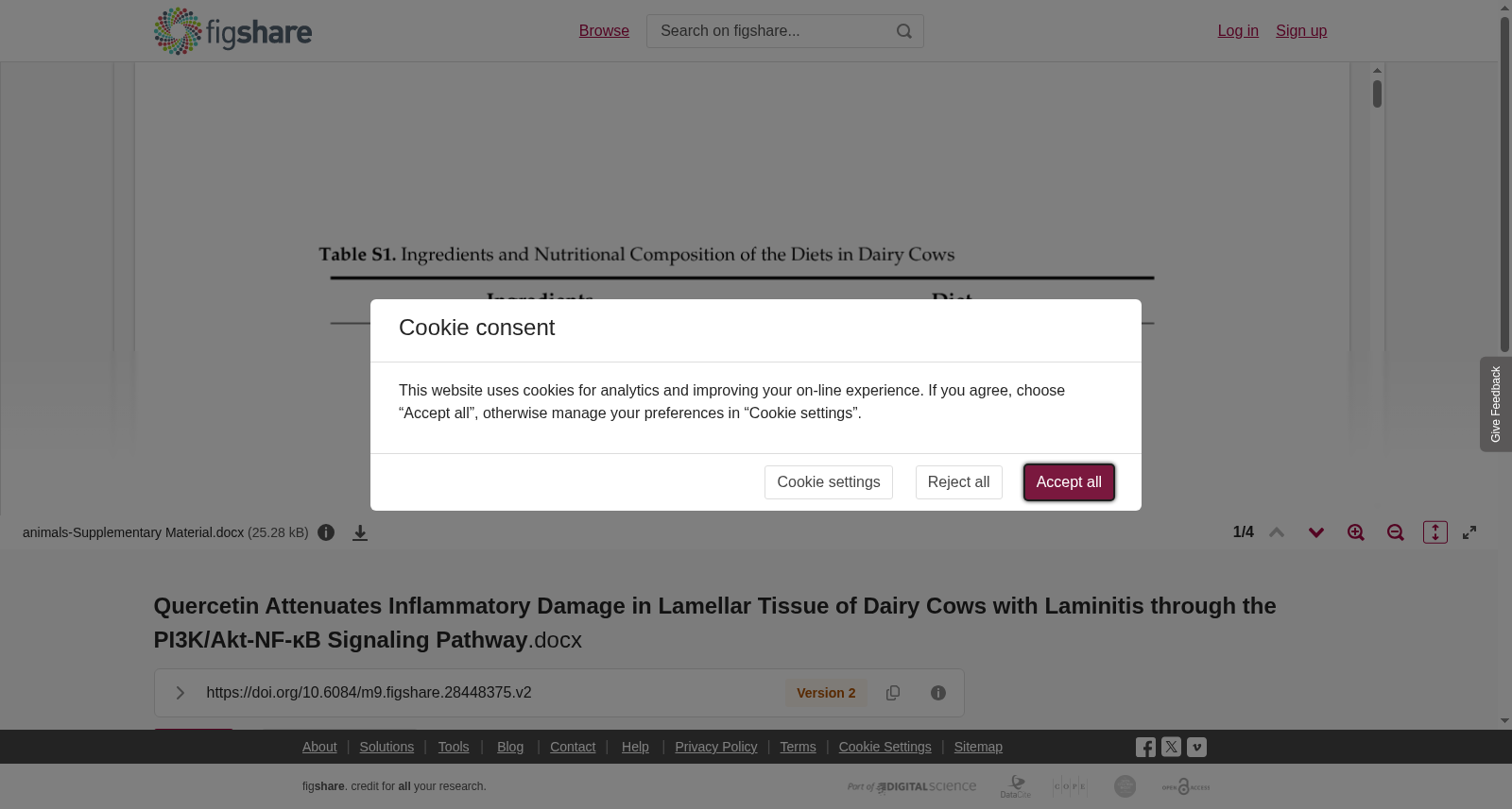 <b>Quercetin Attenuates Inflammatory Damage in Lamellar Tissue of Dairy Cows with Laminitis through the PI3K/Akt-NF-κB Signaling Pathway</b>.docx 数据集图片
