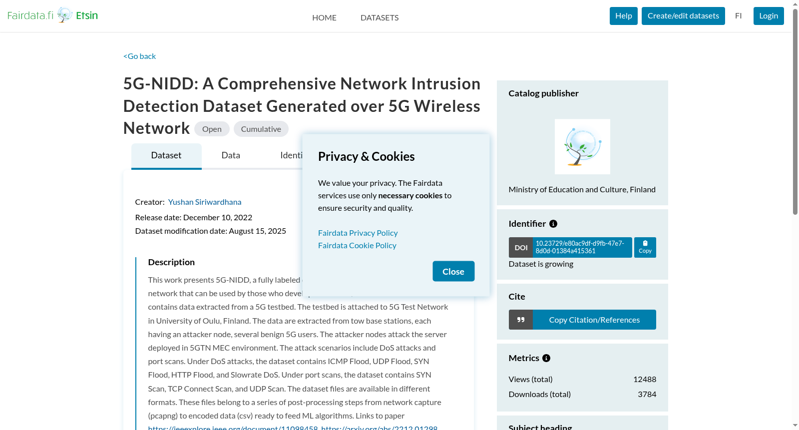 5G-NIDD: A Comprehensive Network Intrusion Detection Dataset Generated over 5G Wireless Network 数据集图片