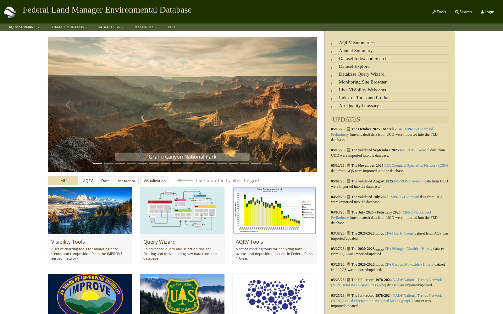Federal Land Manager Environmental database 数据集图片
