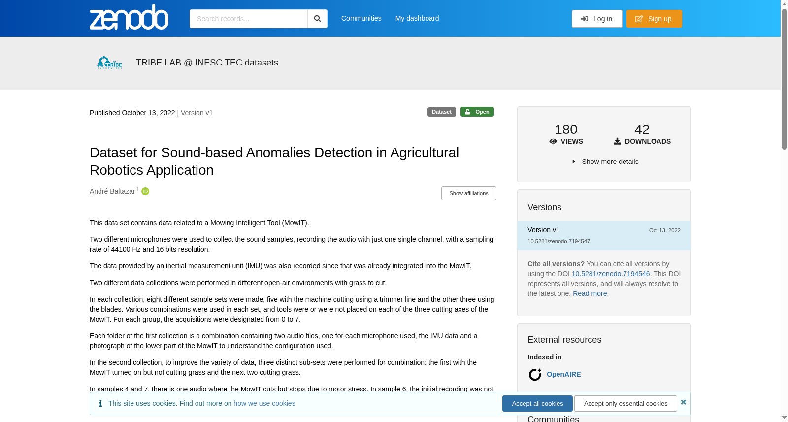 Dataset for Sound-based Anomalies Detection in Agricultural Robotics Application 数据集图片