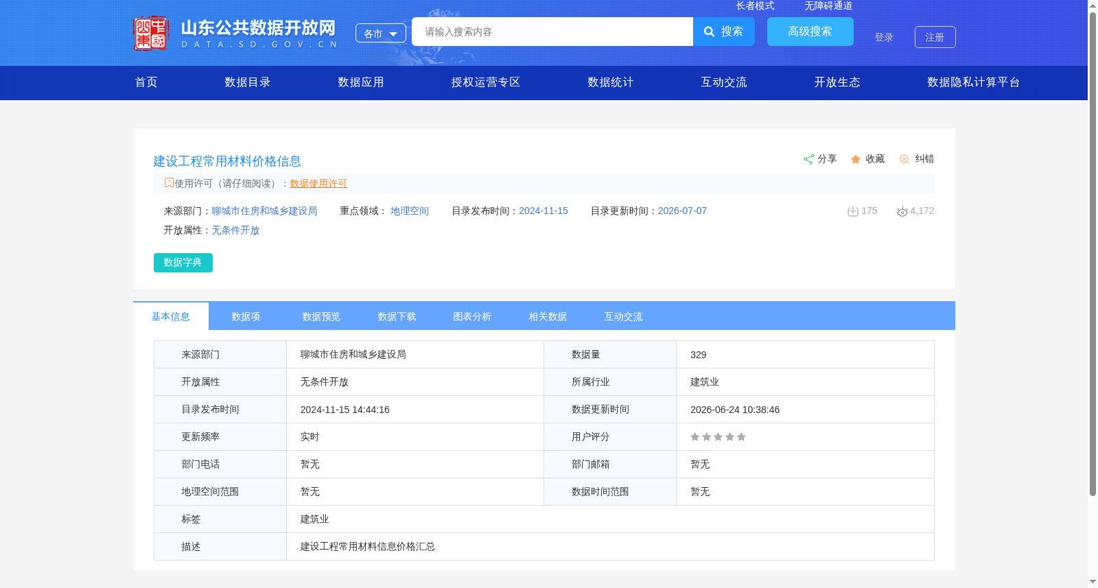 建设工程常用材料价格信息 数据集图片