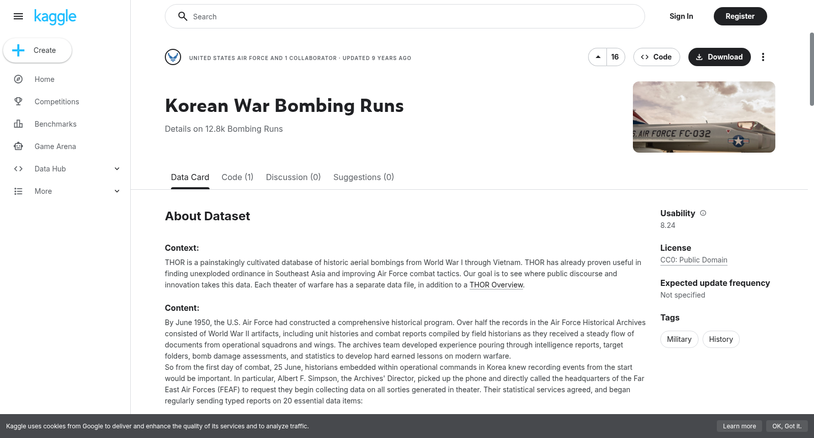 Korean War Bombing Runs 数据集图片
