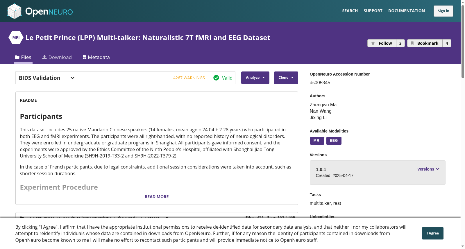 Le Petit Prince (LPP) Multi-talker: Naturalistic 7T fMRI and EEG Dataset 数据集图片