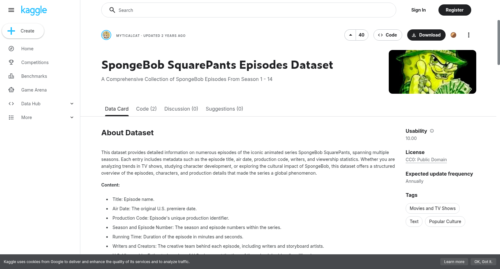 SpongeBob SquarePants Episodes Dataset 数据集图片