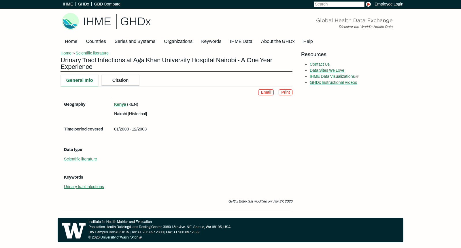 Urinary Tract Infections at Aga Khan University Hospital Nairobi - A One Year Experience 数据集图片