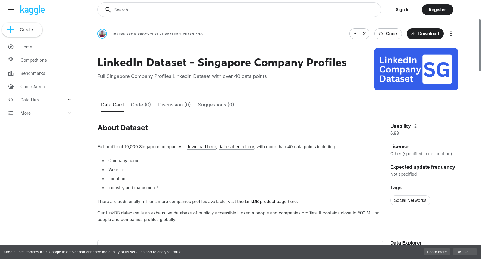 LinkedIn Dataset - Singapore Company Profiles 数据集图片