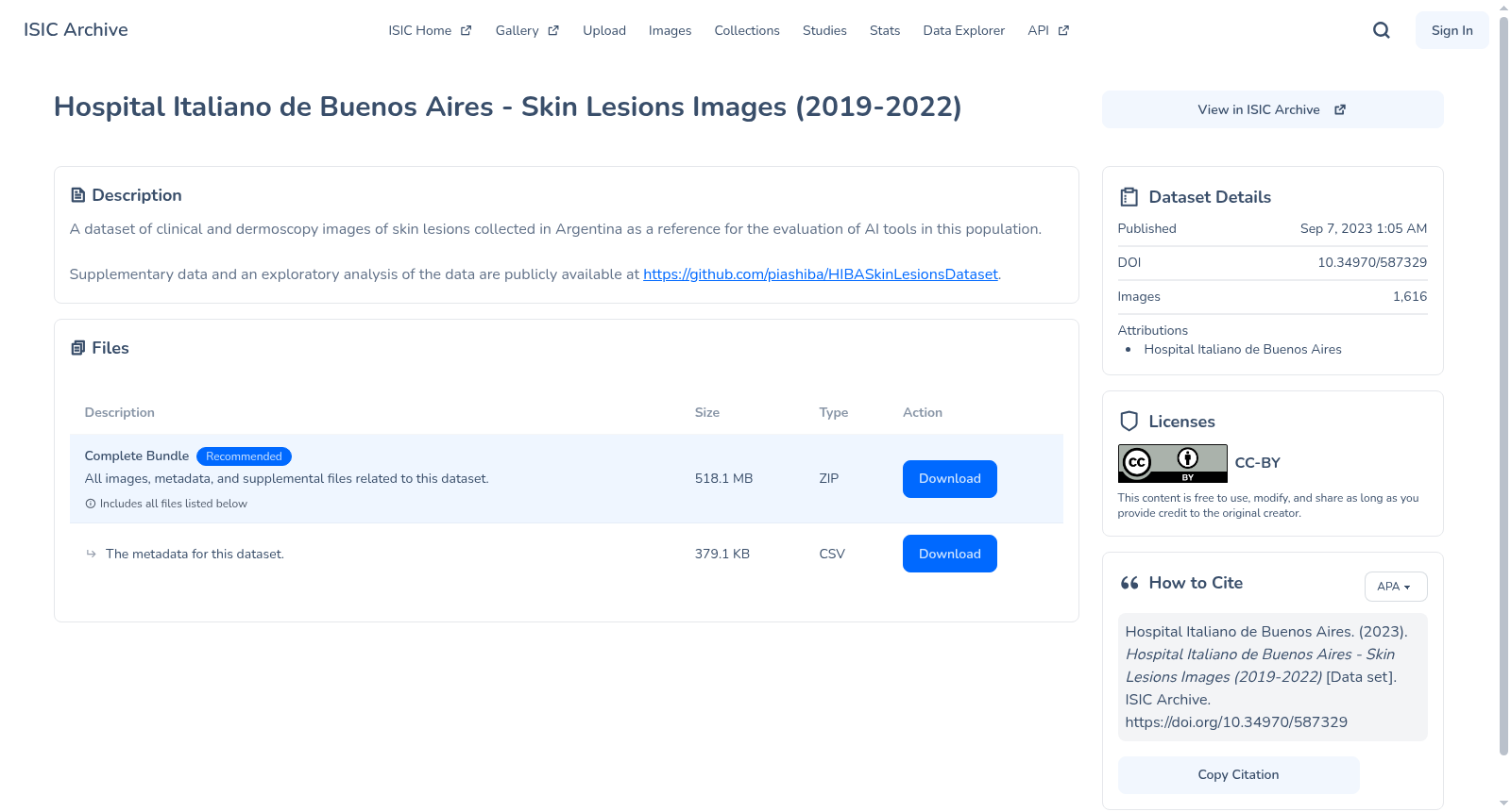 Hospital Italiano de Buenos Aires - Skin Lesions Images (2019-2022) 数据集图片