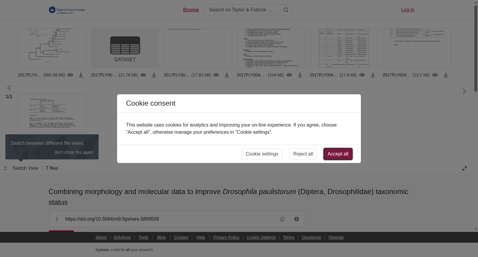 Combining morphology and molecular data to improve <i>Drosophila paulistorum</i> (Diptera, Drosophilidae) taxonomic status 数据集图片