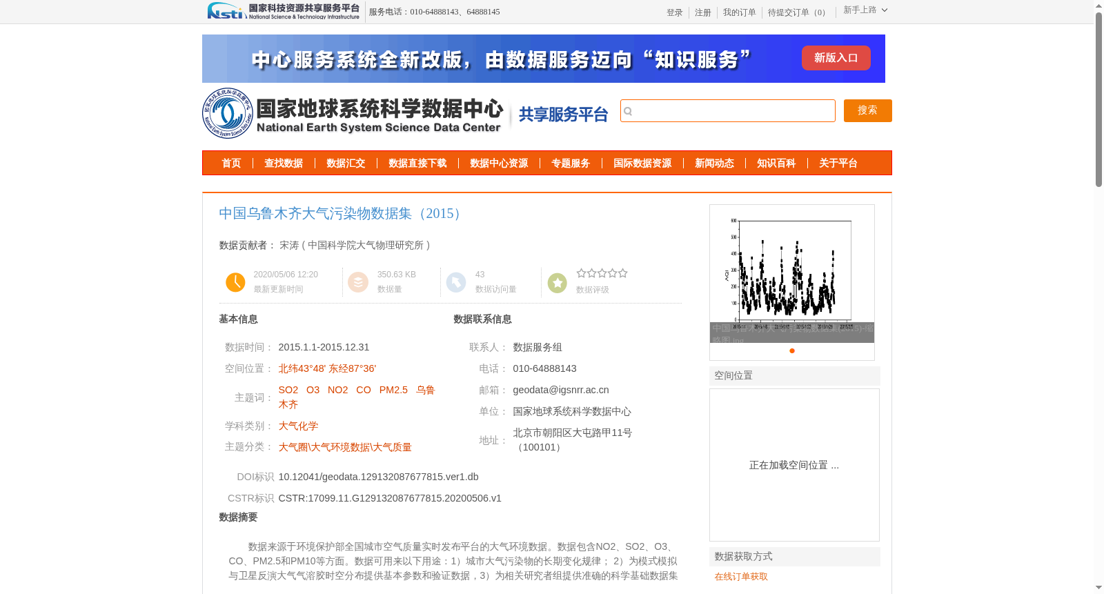 中国乌鲁木齐大气污染物数据集（2015） 数据集图片