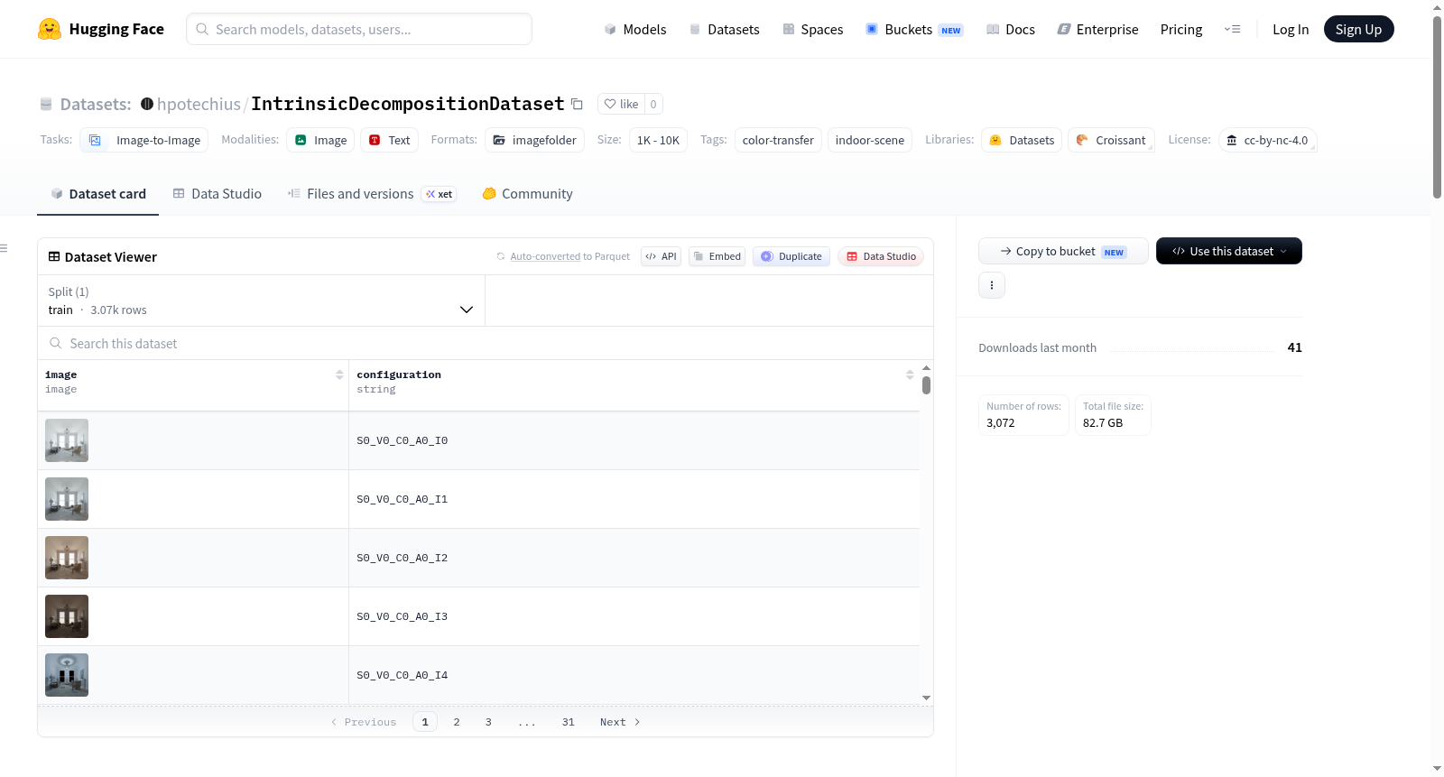 hpotechius/IntrinsicDecompositionDataset 数据集图片